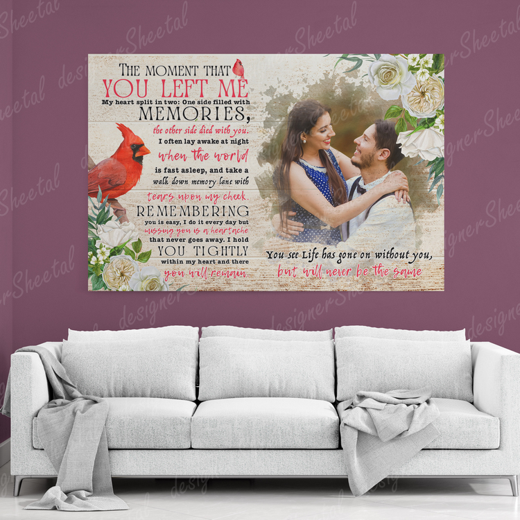 Rest in peace, The Moment That You left Me, memorial canvas, heaven canvas Art - Touch Of Divine