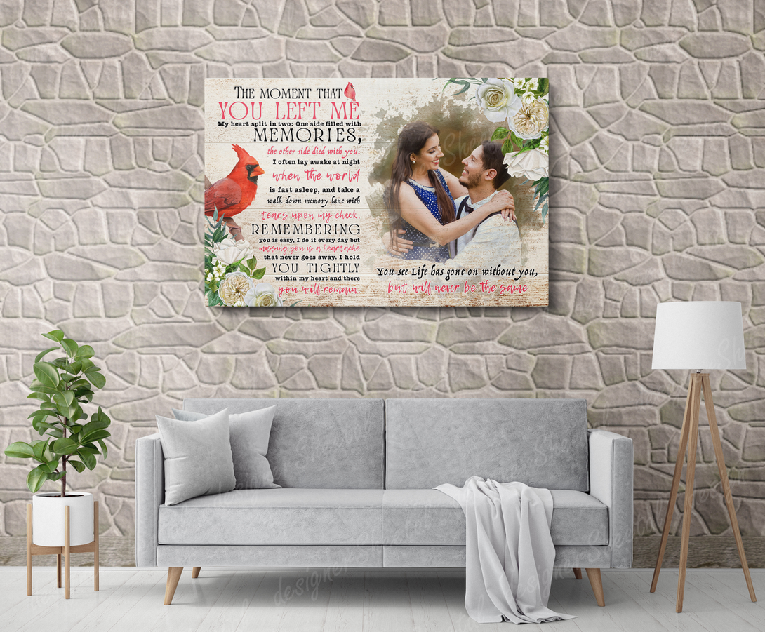 Rest in peace, The Moment That You left Me, memorial canvas, heaven canvas Art - Touch Of Divine