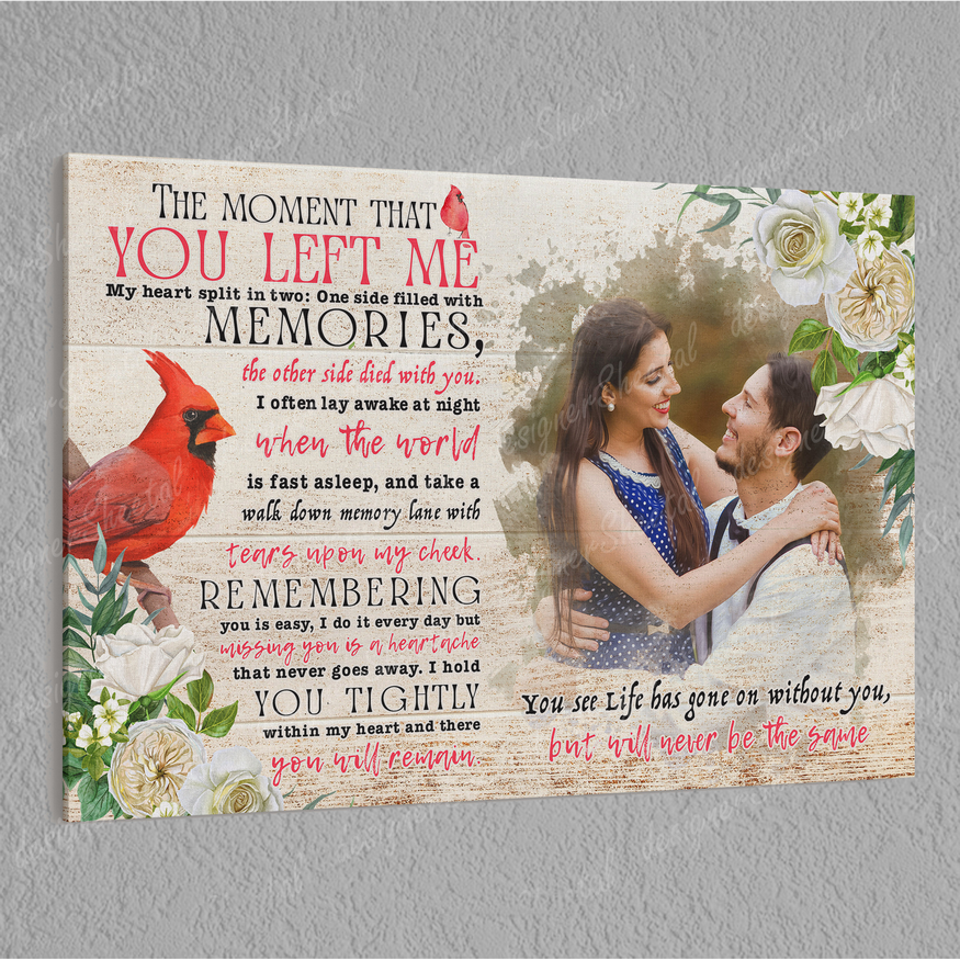 Rest in peace, The Moment That You left Me, memorial canvas, heaven canvas Art - Touch Of Divine