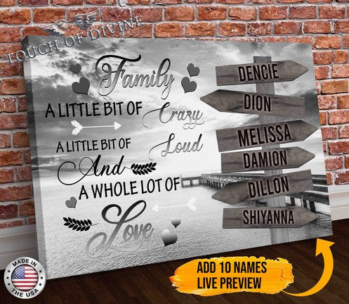 Family Names Boardwalk Canvas Print Grey | Personalized Framed Canvas Art - Touch Of Divine