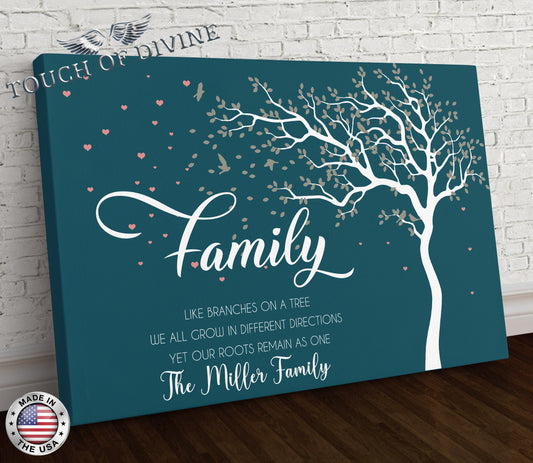 Family Like Branches on a Tree Canvas Wall Art - Touch Of Divine