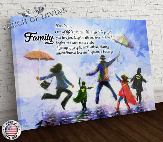Family Meaning | Life Greatest Blessings | Wall Art Canvas - Touch Of Divine