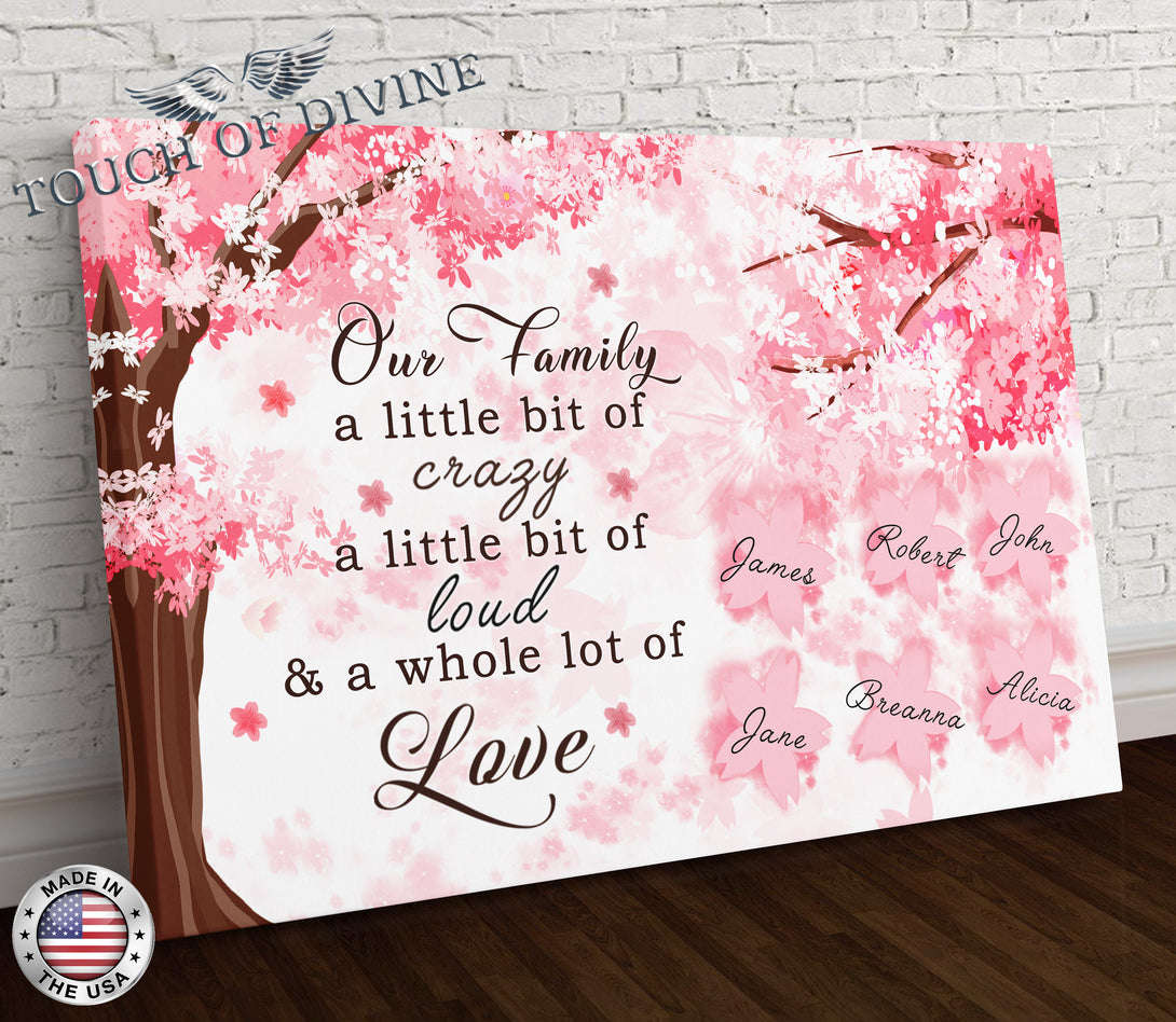 Our Family | Flower Family Canvas | Personalized Framed Canvas Art - Touch Of Divine