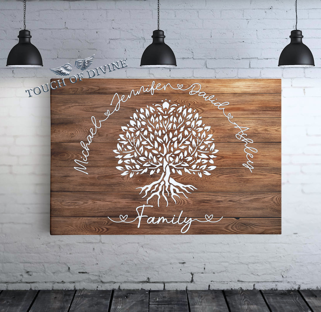 Family Tree Canvas Print | Personalized Framed Canvas Art - Touch Of Divine