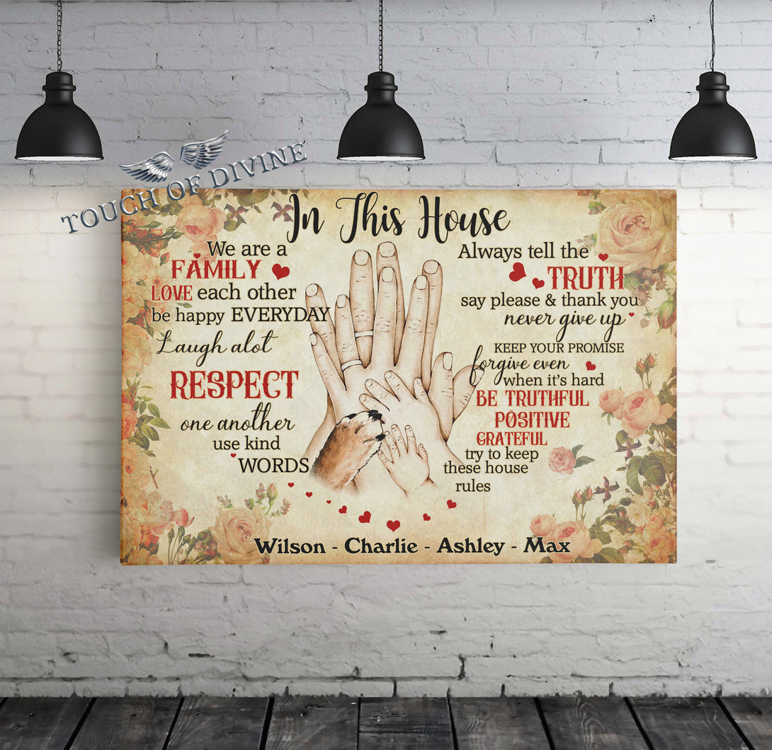 In This House We are a FAMILY | Personalized Canvas Wall Art - Touch Of Divine