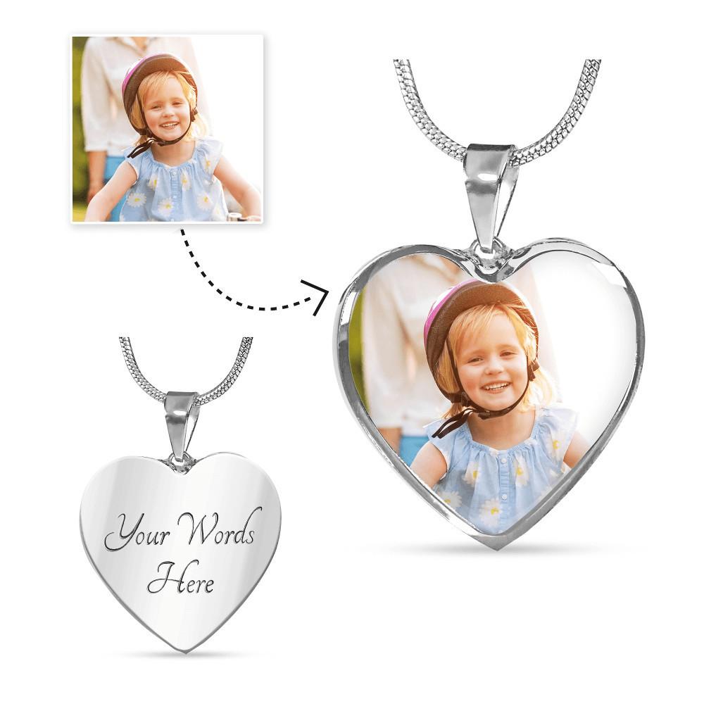 Premium Photo Heart Necklace - Upload Your Own Photo - Touch Of Divine