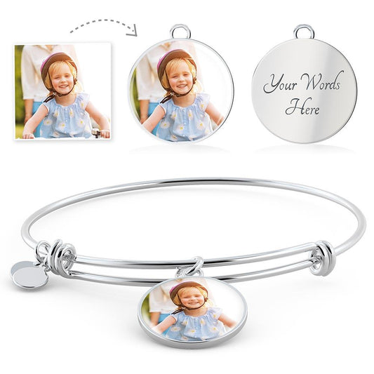 Premium Photo Round Bangle - Upload Your Own Photo - Touch Of Divine