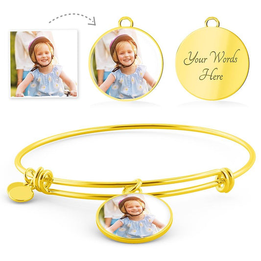Premium Photo Round Bangle - Upload Your Own Photo - Touch Of Divine