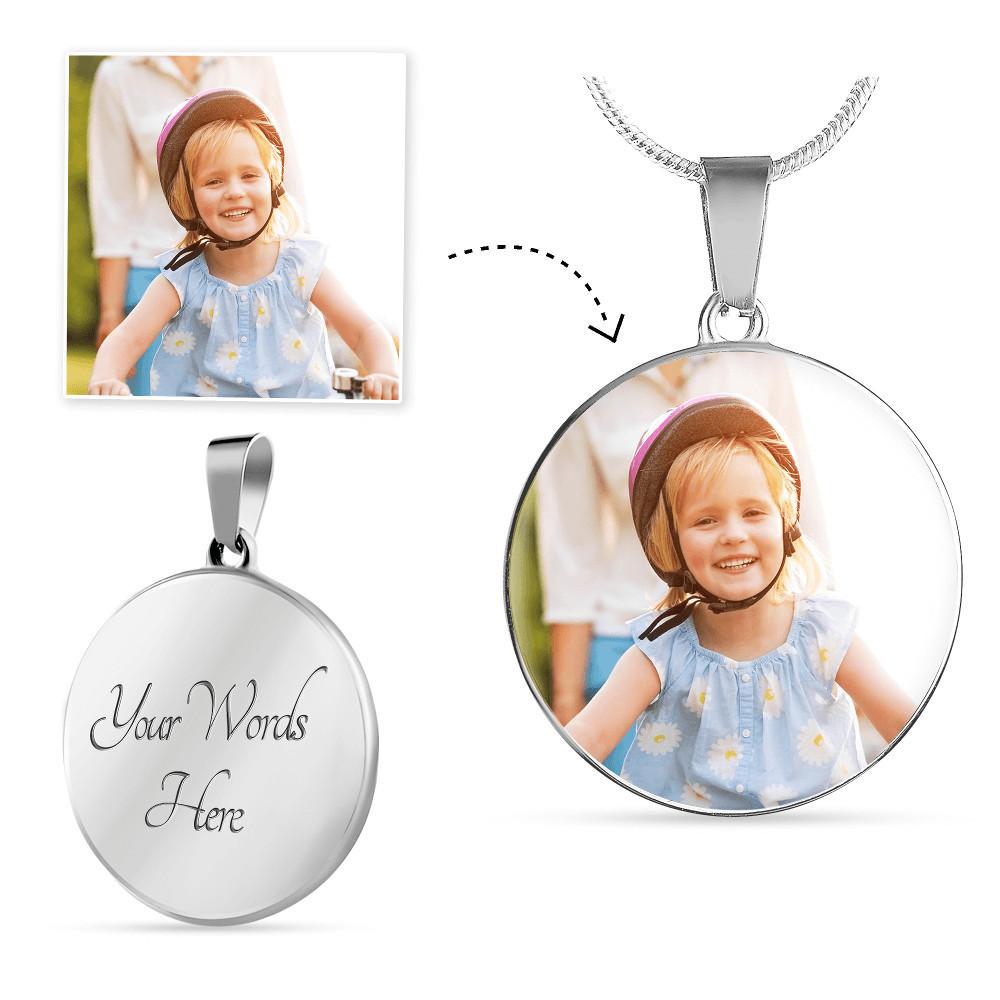 Premium Photo Round Necklace - Upload Your Own Photo - Touch Of Divine