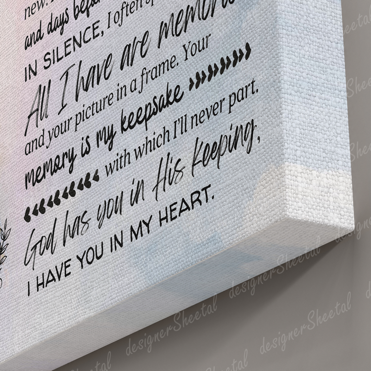 I thought of You, I miss you mom, loss of mother memorial canvas, heaven canvas Art - Touch Of Divine