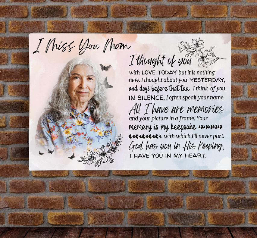 I thought of You, I miss you mom, loss of mother memorial canvas, heaven canvas Art - Touch Of Divine