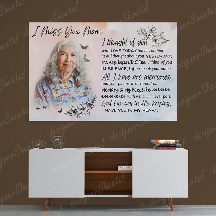 I thought of You, I miss you mom, loss of mother memorial canvas, heaven canvas Art - Touch Of Divine