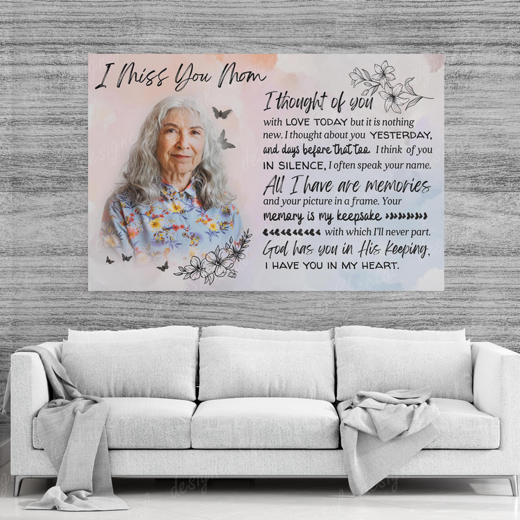 I thought of You, I miss you mom, loss of mother memorial canvas, heaven canvas Art - Touch Of Divine