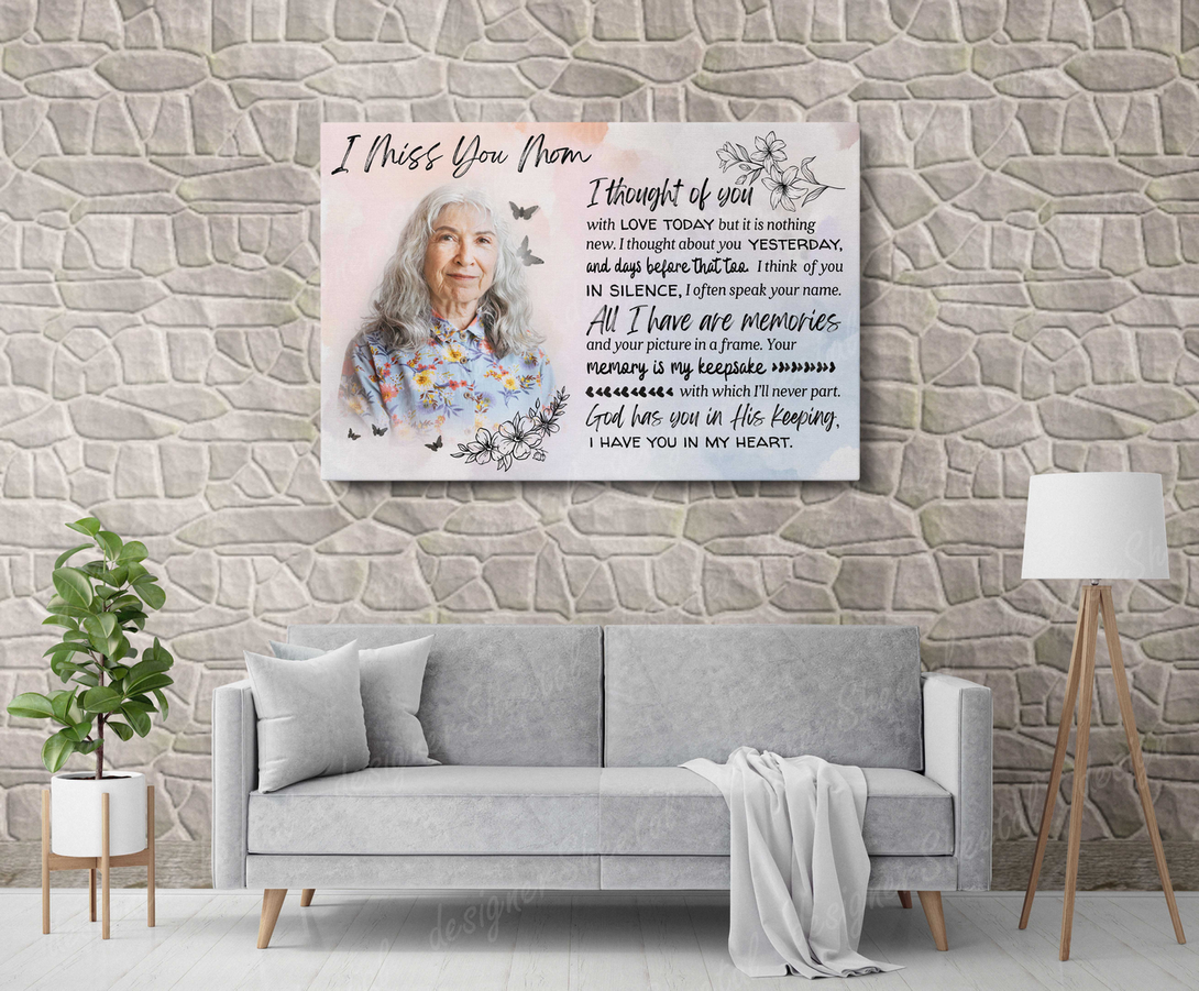 I thought of You, I miss you mom, loss of mother memorial canvas, heaven canvas Art - Touch Of Divine