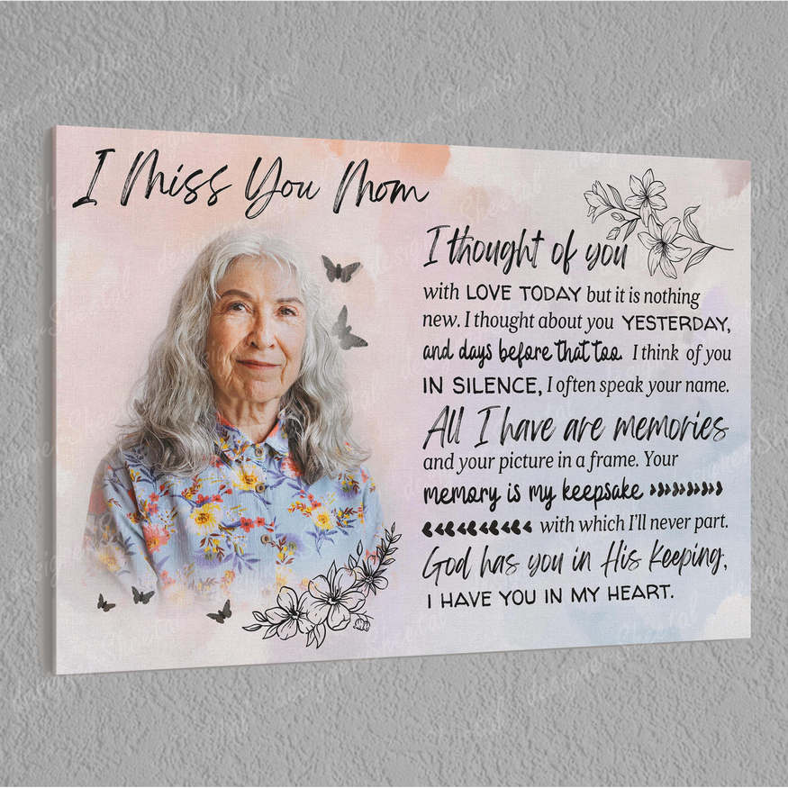 I thought of You, I miss you mom, loss of mother memorial canvas, heaven canvas Art - Touch Of Divine