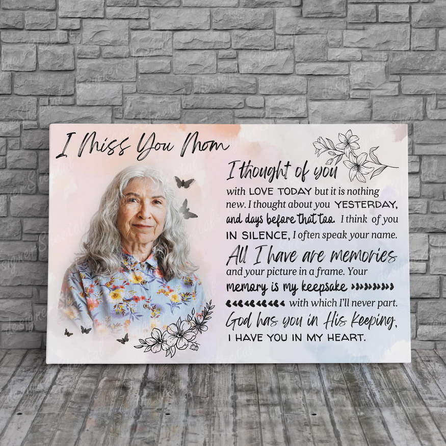 I thought of You, I miss you mom, loss of mother memorial canvas, heaven canvas Art - Touch Of Divine