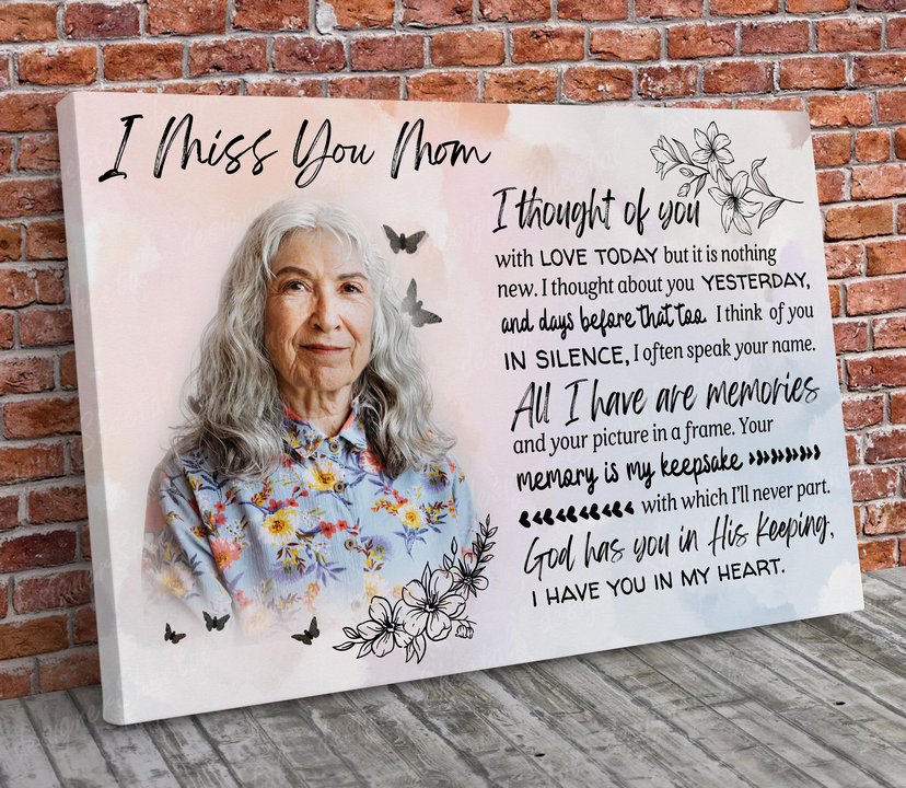 I thought of You, I miss you mom, loss of mother memorial canvas, heaven canvas Art - Touch Of Divine