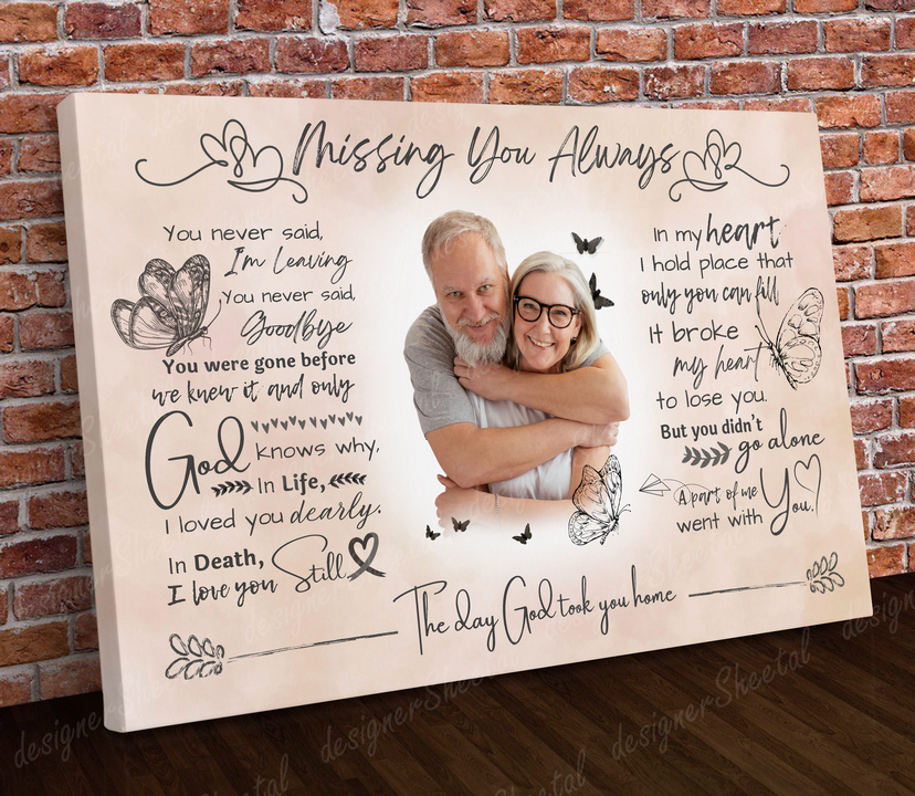Missing You Always Canvas Print | Personalized Framed Canvas Art (NO PREVIEW) - Touch Of Divine