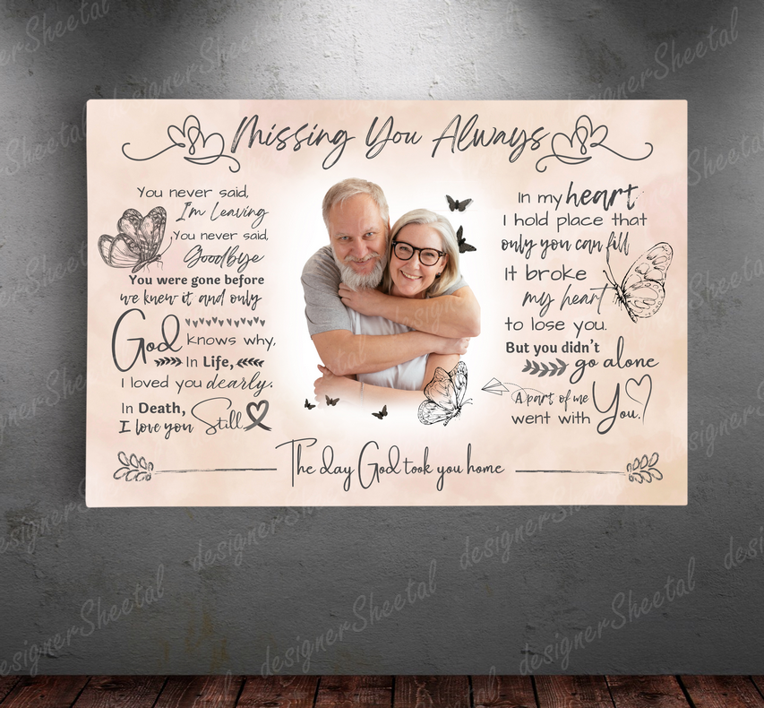 Missing You Always Canvas Print | Personalized Framed Canvas Art (NO PREVIEW) - Touch Of Divine