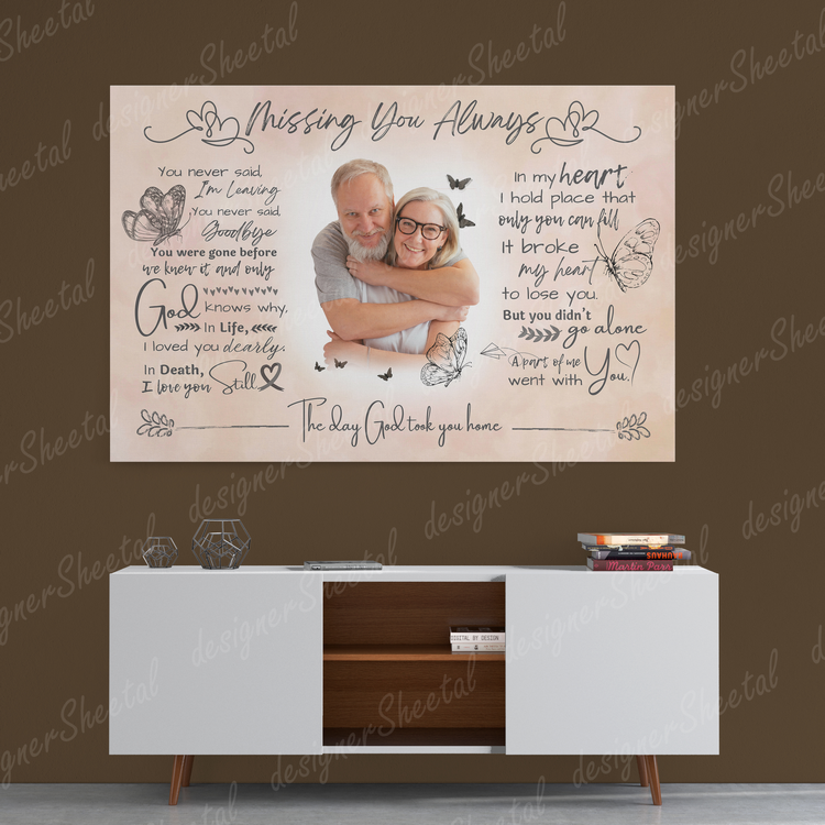 Missing You Always Canvas Print | Personalized Framed Canvas Art (NO PREVIEW) - Touch Of Divine
