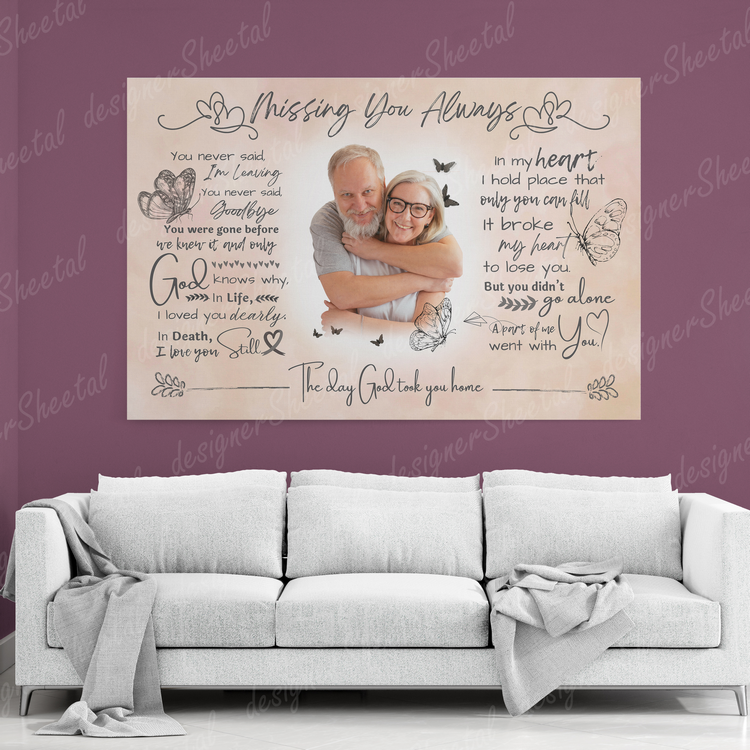 Missing You Always Canvas Print | Personalized Framed Canvas Art (NO PREVIEW) - Touch Of Divine