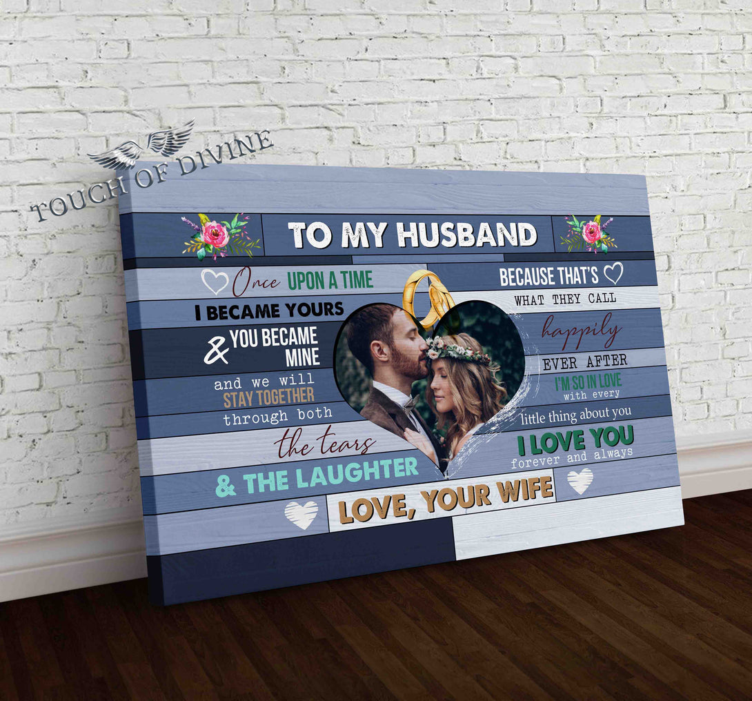 To My Husband Canvas Print | Personalized Framed Canvas Art - Touch Of Divine