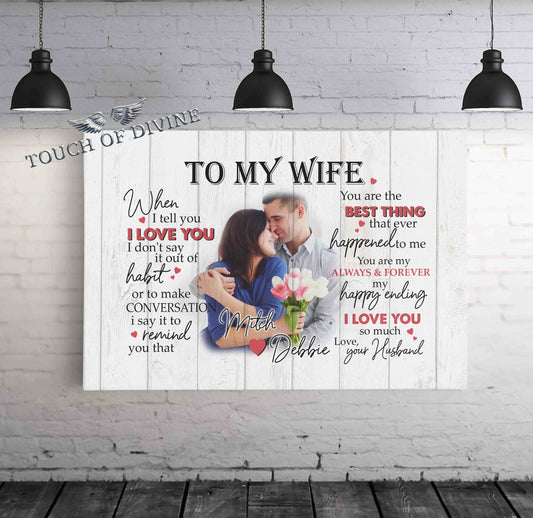To My Wife Canvas Print | Personalized Framed Canvas Art - Touch Of Divine