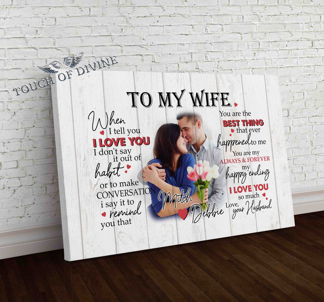 To My Wife Canvas Print | Personalized Framed Canvas Art - Touch Of Divine
