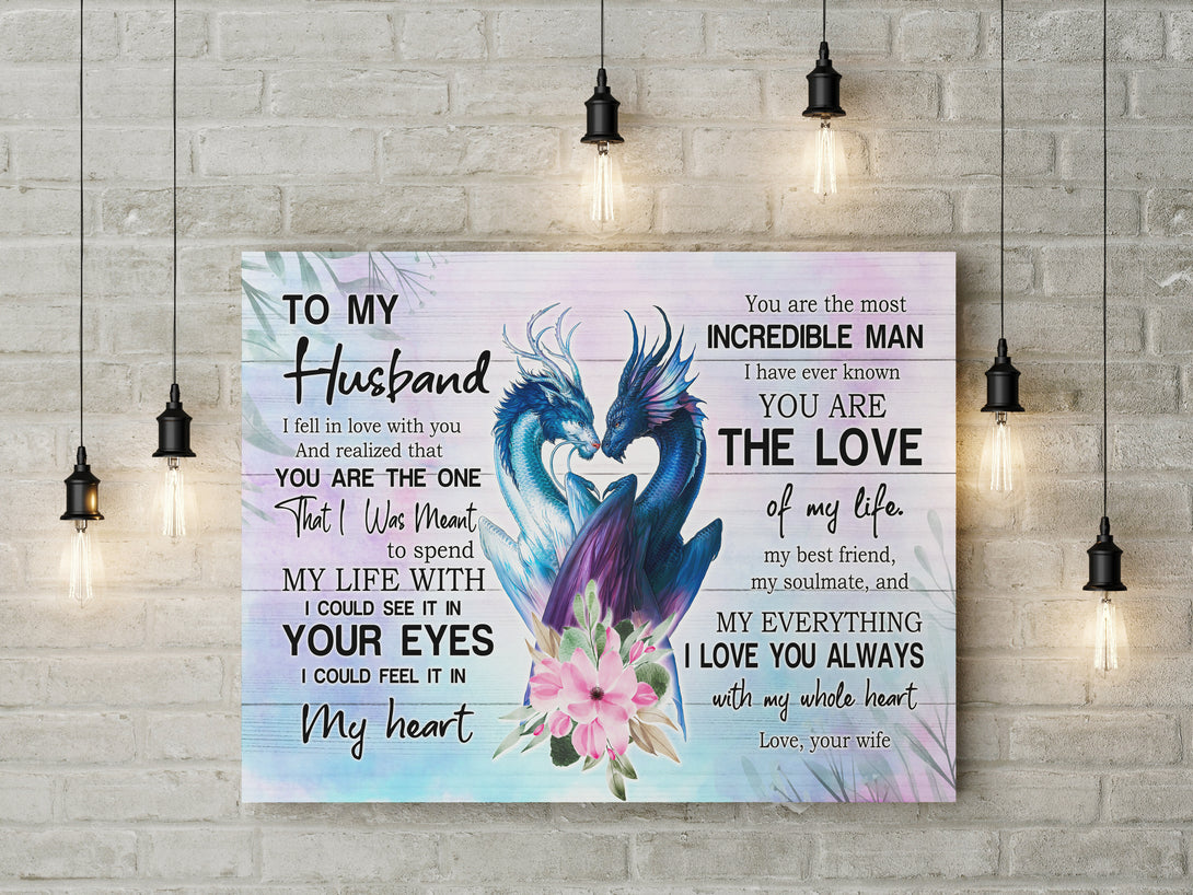 To My Husband Canvas Print | Personalized Framed Canvas Art - Touch Of Divine