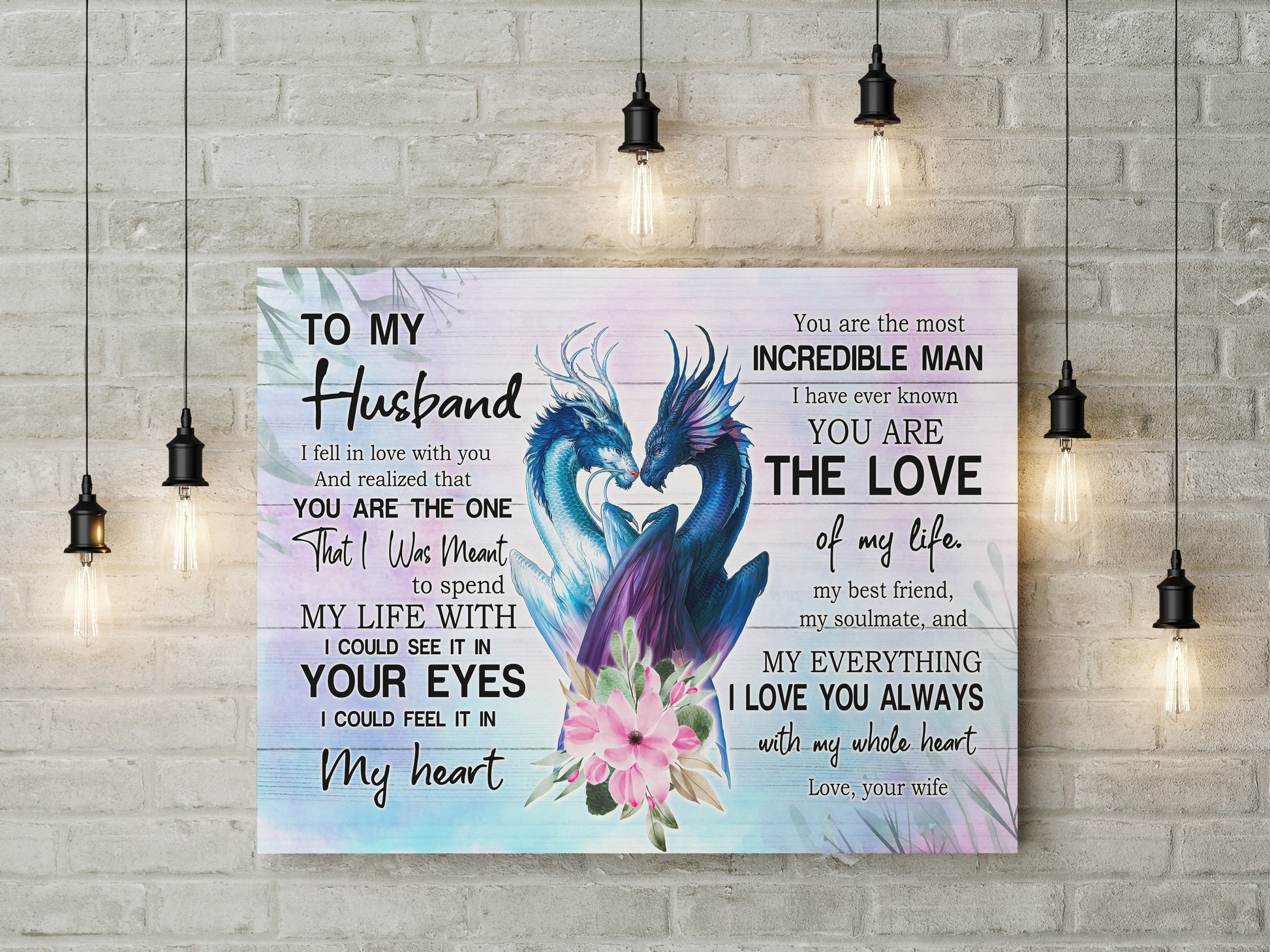 To My Husband Canvas Print | Personalized Framed Canvas Art - Touch Of Divine