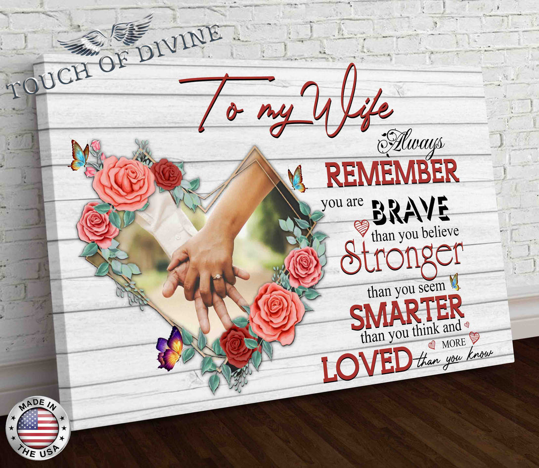 To My Wife Canvas Print | Personalized Framed Canvas Art - Touch Of Divine
