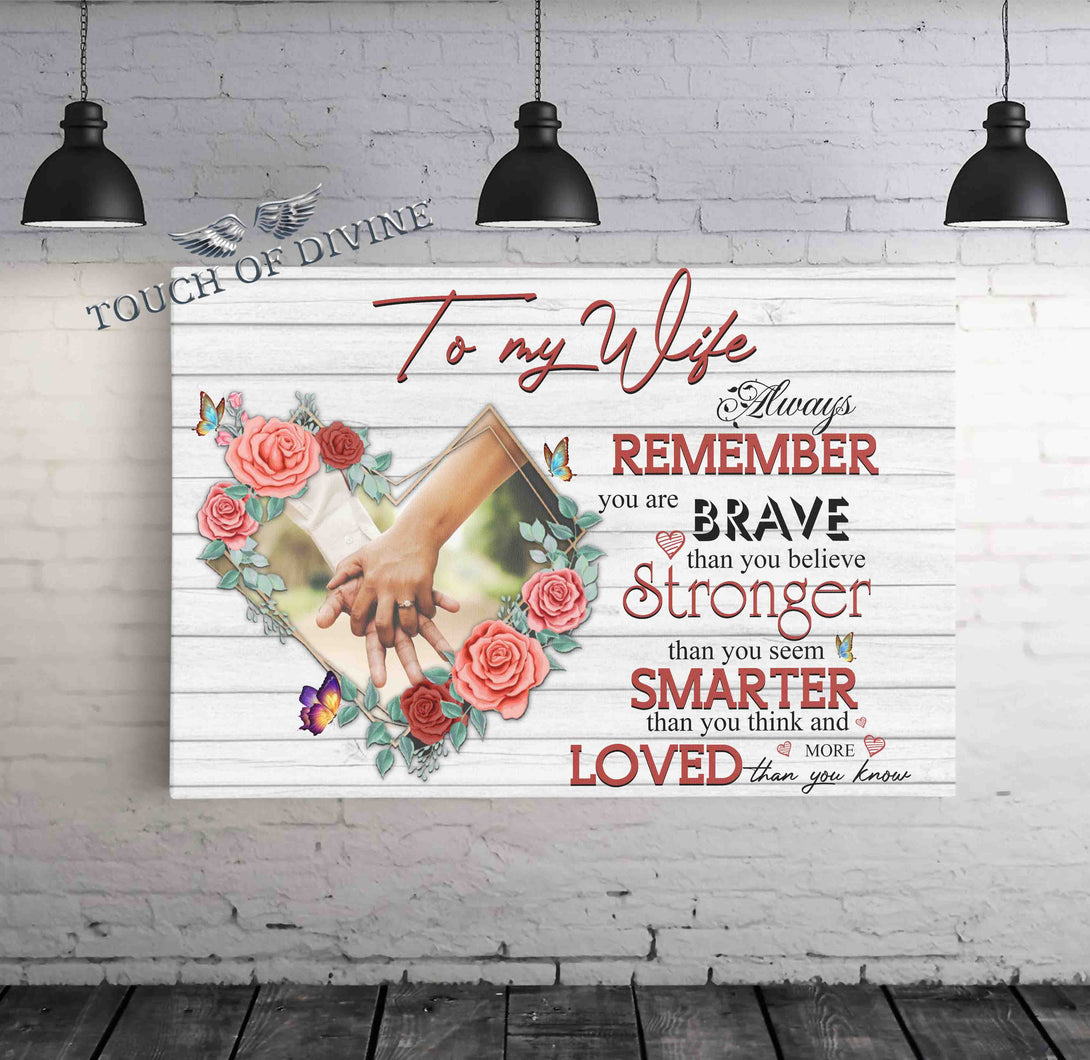 To My Wife Canvas Print | Personalized Framed Canvas Art - Touch Of Divine