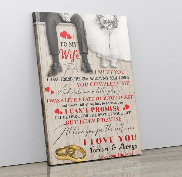 To My Wife Canvas Print | Personalized Framed Canvas Art - Touch Of Divine