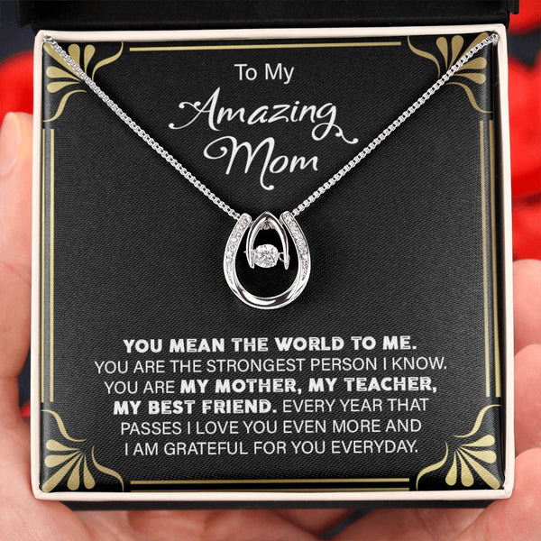 My Mom My World - Horseshoe Pure Luck Necklace - Touch Of Divine