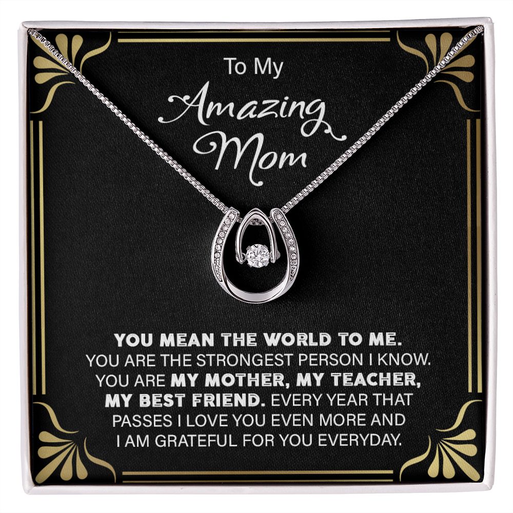My Mom My World - Horseshoe Pure Luck Necklace - Touch Of Divine