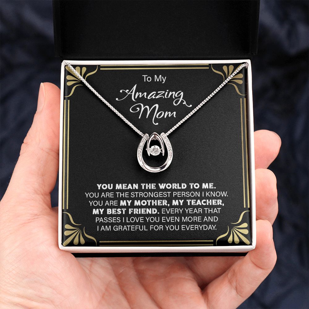 My Mom My World - Horseshoe Pure Luck Necklace - Touch Of Divine