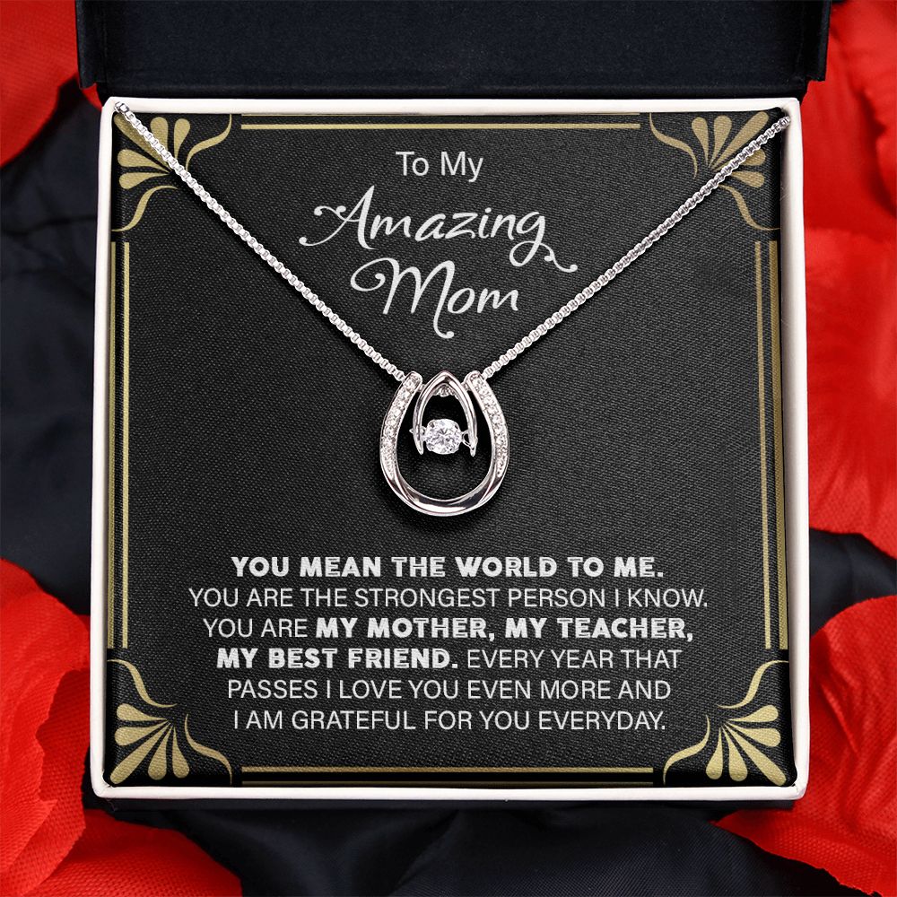 My Mom My World - Horseshoe Pure Luck Necklace - Touch Of Divine