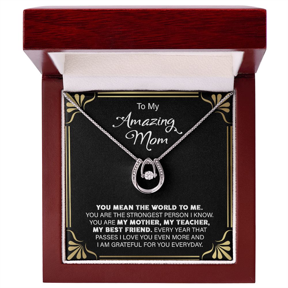 My Mom My World - Horseshoe Pure Luck Necklace - Touch Of Divine