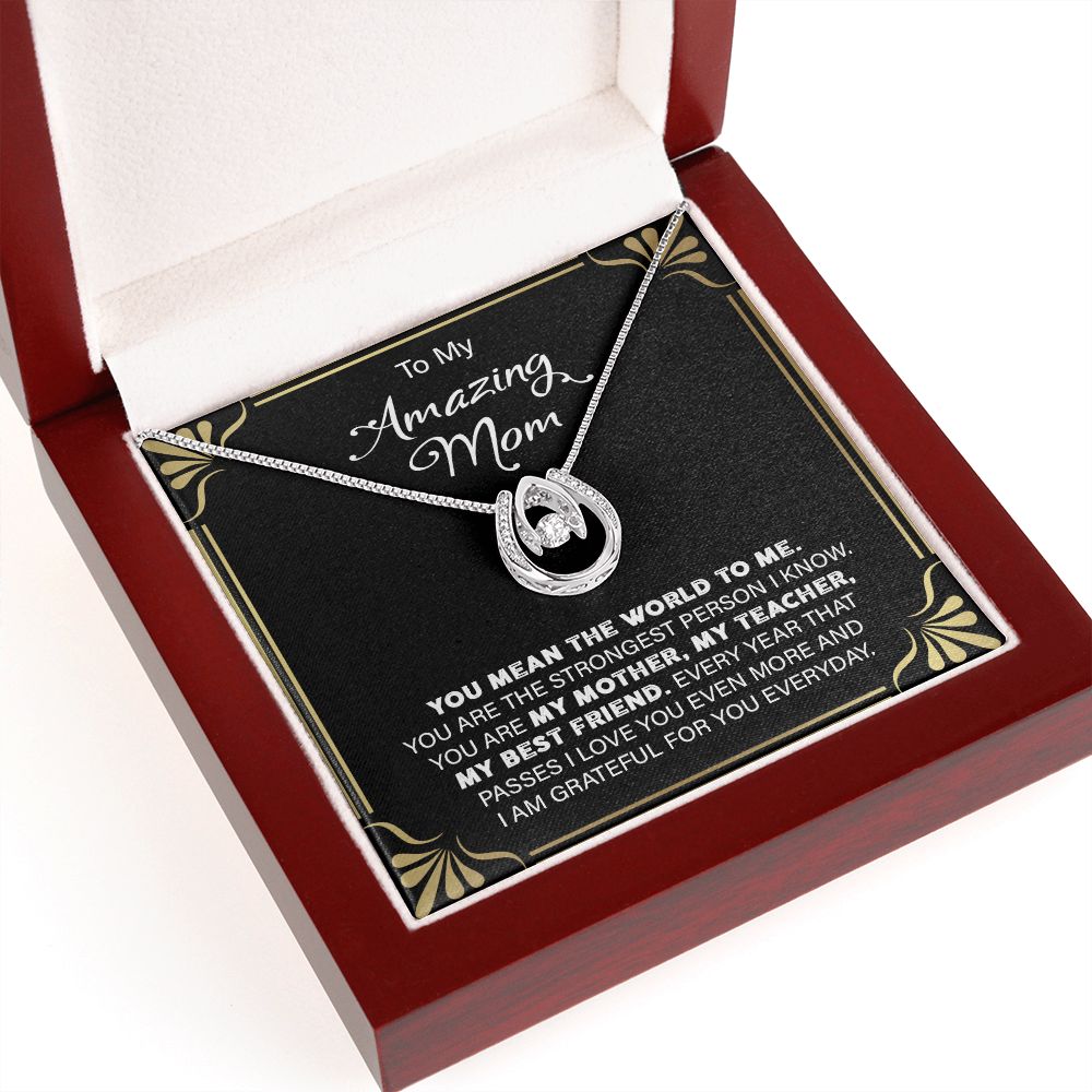 My Mom My World - Horseshoe Pure Luck Necklace - Touch Of Divine
