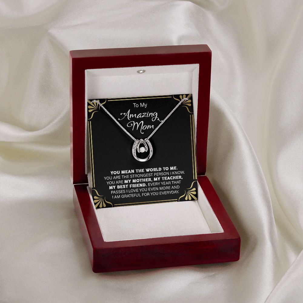 My Mom My World - Horseshoe Pure Luck Necklace - Touch Of Divine
