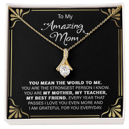Amazing Mom - Alluring Beauty necklace - 18k White and Gold