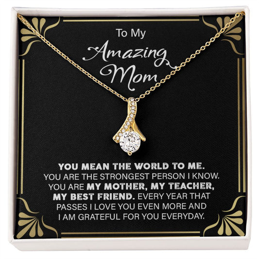 Amazing Mom - Alluring Beauty necklace - 18k White and Gold