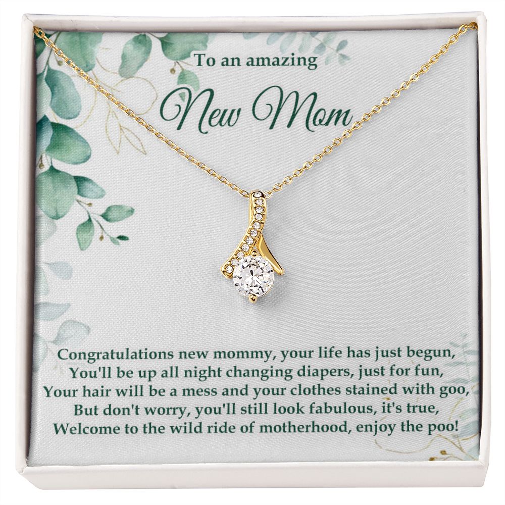 Congratulations new mommy - Alluring Beauty necklace - 18k White and Gold