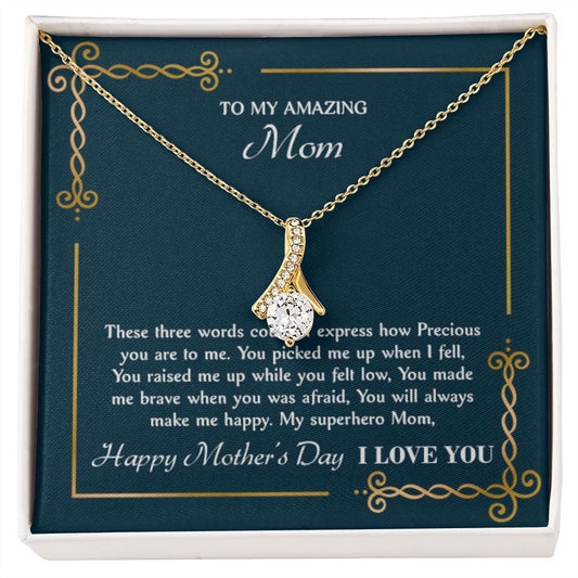 Superhero Mom  Alluring Beauty necklace - 18k White and Gold