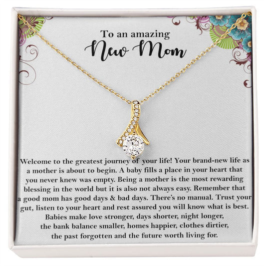 New MOM  Alluring Beauty necklace - 18k White and Gold