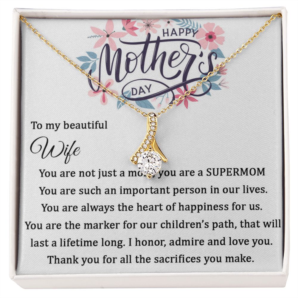 Happy Mother's Day - Alluring Beauty necklace - 18k White and Gold