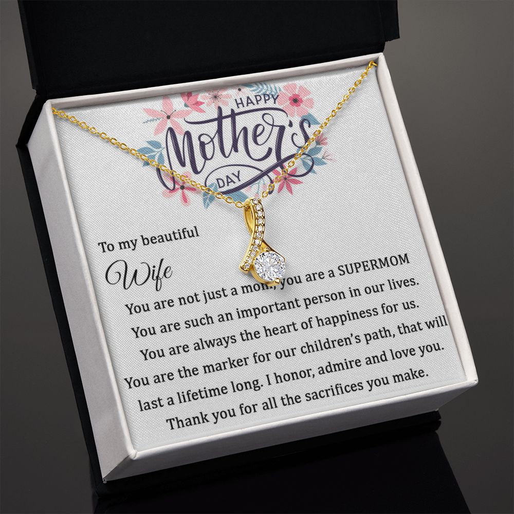 Happy Mother's Day - Alluring Beauty necklace - 18k White and Gold