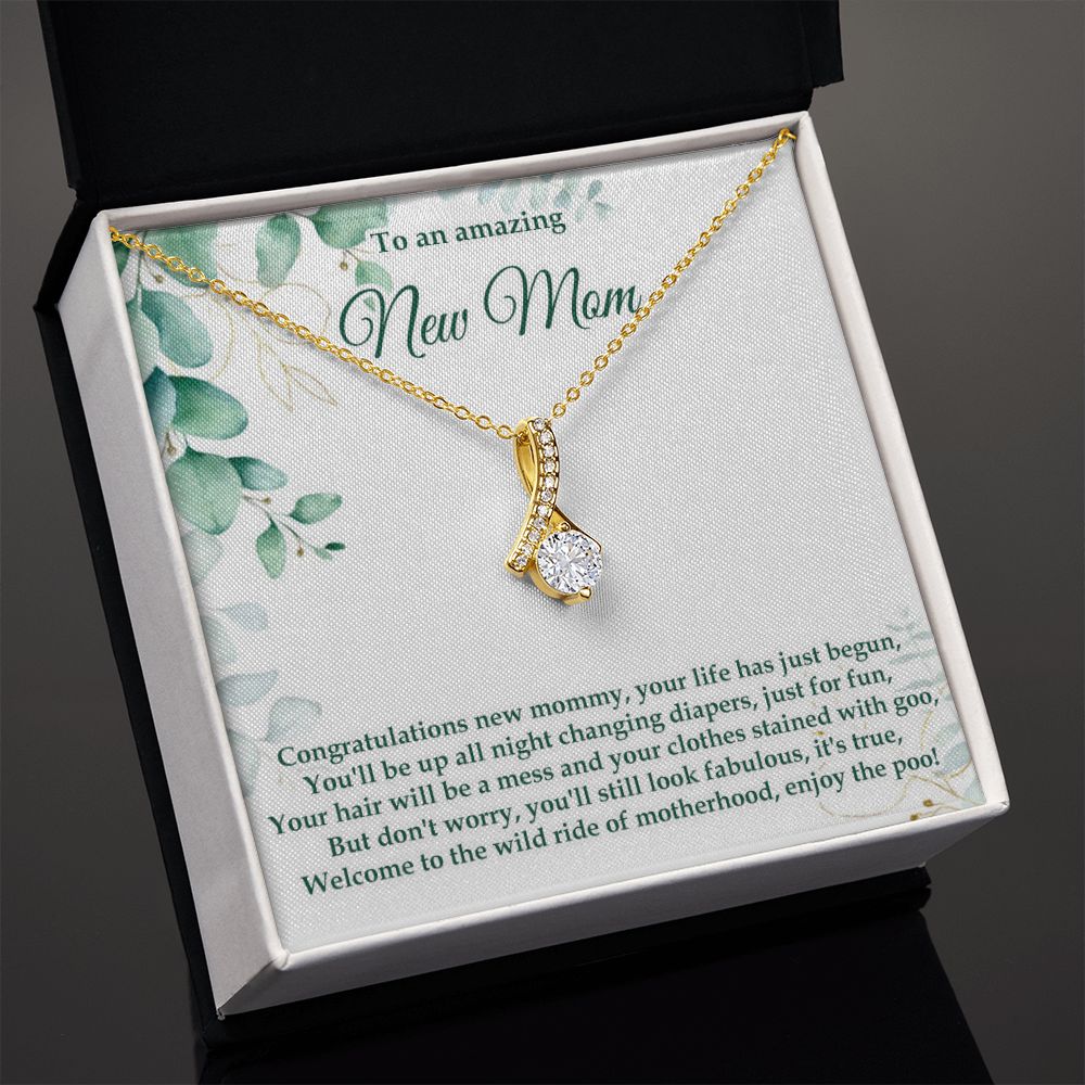 Congratulations new mommy - Alluring Beauty necklace - 18k White and Gold