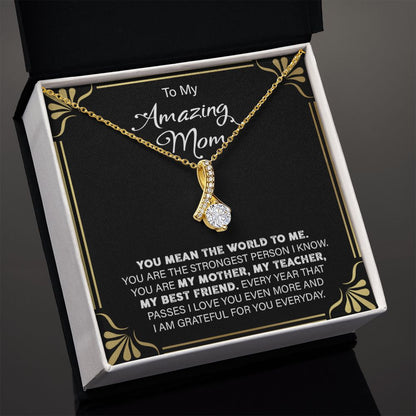 Amazing Mom - Alluring Beauty necklace - 18k White and Gold