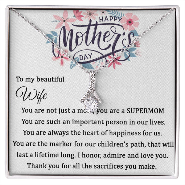 Happy Mother's Day - Alluring Beauty necklace - 18k White and Gold